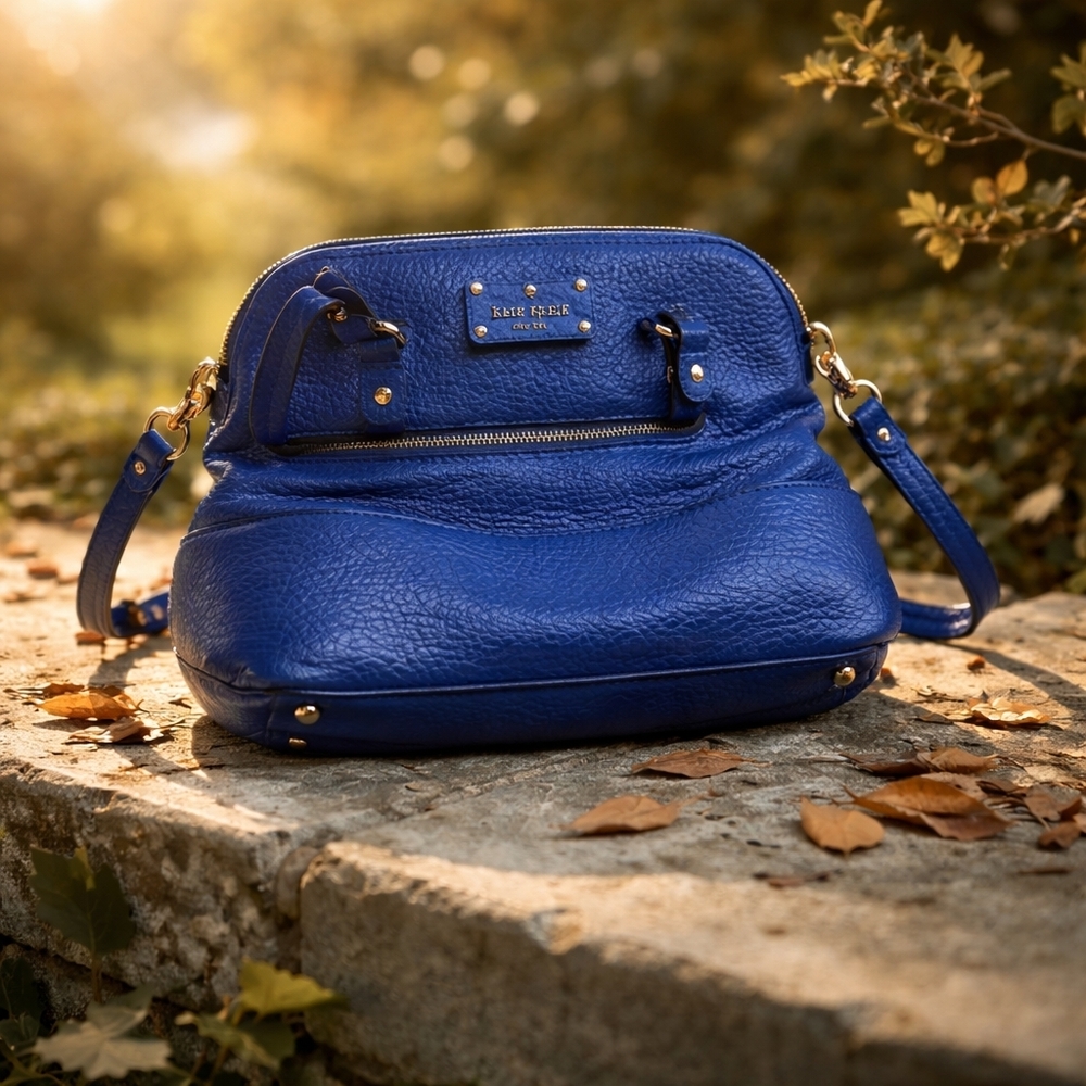 Kate Spade Blue Leather Crossbody Bag